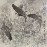Yongqiang Chen, Chen Yongqiang, Chinese, b, Ink and Color on Paper of Fish