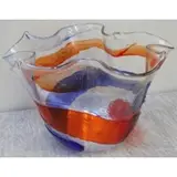 With Ogetti Italy label by Midcentury Art Glass Bowl Signed Badioli, sold Dec 2011