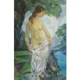 Algot Stenbery, Large 1974 O/C of Modernist Nude