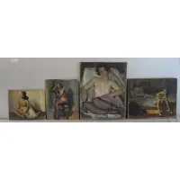 Untitled by Joseph Newman, 4 Oils of Dancers, sold Oct 2011