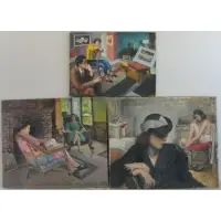Untitled by Joseph Newman, 3 Oils on Canvas of Figures in Interiors, sold Oct 2011