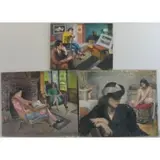 Joseph Newman, Untitled, 3 Oils on Canvas of Figures in Interiors