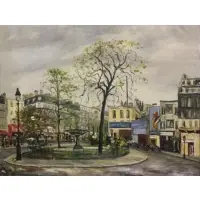 Francis Le Coadic, Place Pigalle., Oil on Canvas "Place Pigalle." Signed lower right