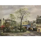 Francis Le Coadic, Place Pigalle., Oil on Canvas "Place Pigalle." Signed lower right