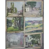 Joseph Newman, Possibly Rockport, 6 Oil on Canvas Village Scenes