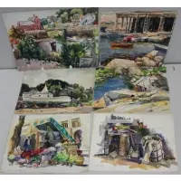 Untitled by Joseph Newman, 6 Watercolors, Mostly Rockport Scenes, sold Oct 2011