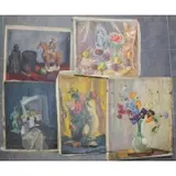 Untitled by Joseph Newman, 5 on Canvas Still Lifes, sold Oct 2011