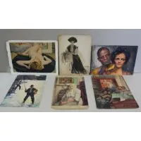 Joseph Newman, Five on artist board, and one on paper, 6 Watercolors of Figures