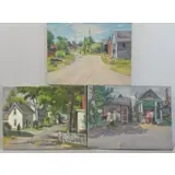 Joseph Newman, Untitled, 4 Oil on Canvas Village Landscapes 1 signed lower right, 1 signed lower left