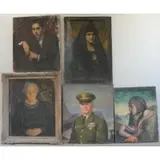 Joseph Newman, Untitled, 5 Oil on Canvas Portraits