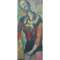 Gerrit Hondius, Gerrit Hondius, American-New York, 1891 - 1970, Oil on Board of a Harlequin