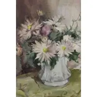 Nan Greacen, Nan Faure Greacen, French-American, 1909 - 1999, Oil on Canvas Floral Still Life