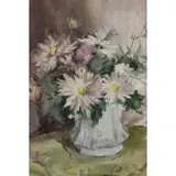 Nan Greacen, Nan Faure Greacen, French-American, 1909 - 1999, Oil on Canvas Floral Still Life