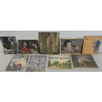 Untitled by Joseph Newman, 9 Oils of Figures, sold Oct 2011