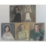 Joseph Newman, Untitled, 5 Oil Portraits
