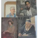 Joseph Newman, Untitled, 5 Oil Portraits