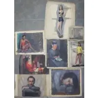 Untitled by Joseph Newman, 8 Oils on Canvas of Figures, sold Oct 2011