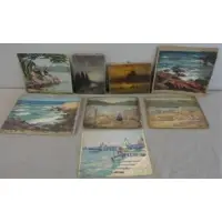 Joseph Newman, Some with figures, 8 Oil Coastal Landscapes