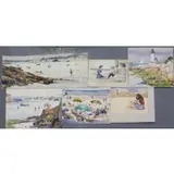 Joseph Newman, Untitled, 6 Watercolor Beach Scenes
