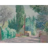 Eli Levin, Eli Levin, American, 1938 -, 1976 Oil on Board Spring Landscape