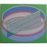 Paul Camacho, Paul Camacho's geometric abstraction is precise and jaunty..., 1971 Geometric Oil on Canvas