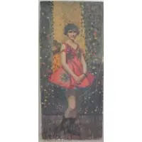 Joseph Newman, Untitled, Oil on Canvas of a Circus Dancer