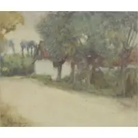 William Lee Hankey, W/C Landscape with House