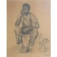 Harry Roseland, No Business Today., Charcoal 1901 "No Business Today." Signed and dated lower right