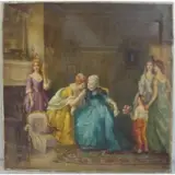 O/C Victorian Interior Scene with Figures by Joseph Newman, sold Sep 2011