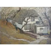 Anthony Thieme, O/B House with Figure in Landscape