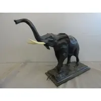 Auguste Seysses, L'Elephant L'Afrique., Bronze "L'Elephant L'Afrique." Ivory tusks