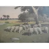 Charles T. Phelan, O/B Herd of Sheep in Pastoral Landscape