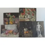 Untitled by Joseph Newman, 5 Oil Still Lifes, sold Sep 2011