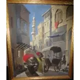 Stuart Graves, Graves worked as an artist at Ayer in Philadelphia in the 1930's, Street Scene Oil on Artist Board