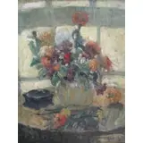 Albert André, O/C Floral Still Life
