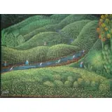 H.R Bresil, O/C Harvest Landscape with Figures