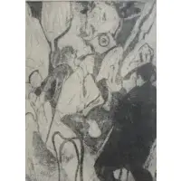 Leonard Jason Leads, 59th St H and H Manhattan., Drypoint etching