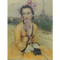 Paul Gerard, Paul Gerard, French, 1931 -, Oil on Canvas of Parisian Lady