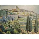 Ellsworth Ford, In the style of Van Gough, Oil on Masonite Landscape