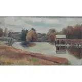 Eugene Speicher, O/C Boat House on River