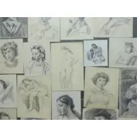 Eugene Speicher, Portfolio of 22 Drawings, Pencil, red chalk & charcoal on paper