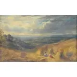 George Lucas, O/C Harvest Landscape with Children and Figures