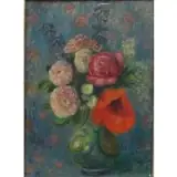 William James Glackens, O/C Bouquet with Poppies