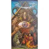 Terrance Lindall, Raphael Debating with The Devil Before the Tower of Truth., Oil on Canvas on Masonite