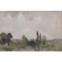 Henri Harpignies, W/C Landscape