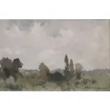 Henri Harpignies, W/C Landscape