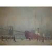 Johann Berthelsen, O/B Brooklyn Bridge & Tugboat