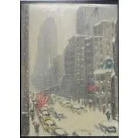 Guy Carlton Wiggins, O/B NYC Street Snow Scene, Oil on canvas board