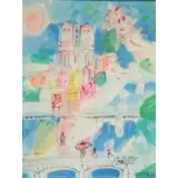 Charles Cobelle, O/C - Paris with Notre Dame and floating lovers