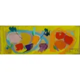 Manoucher Yektai, Manoucher Yektai, born Iran 1922, New York Abstract Expressionist, Gouache on Board of Fruit